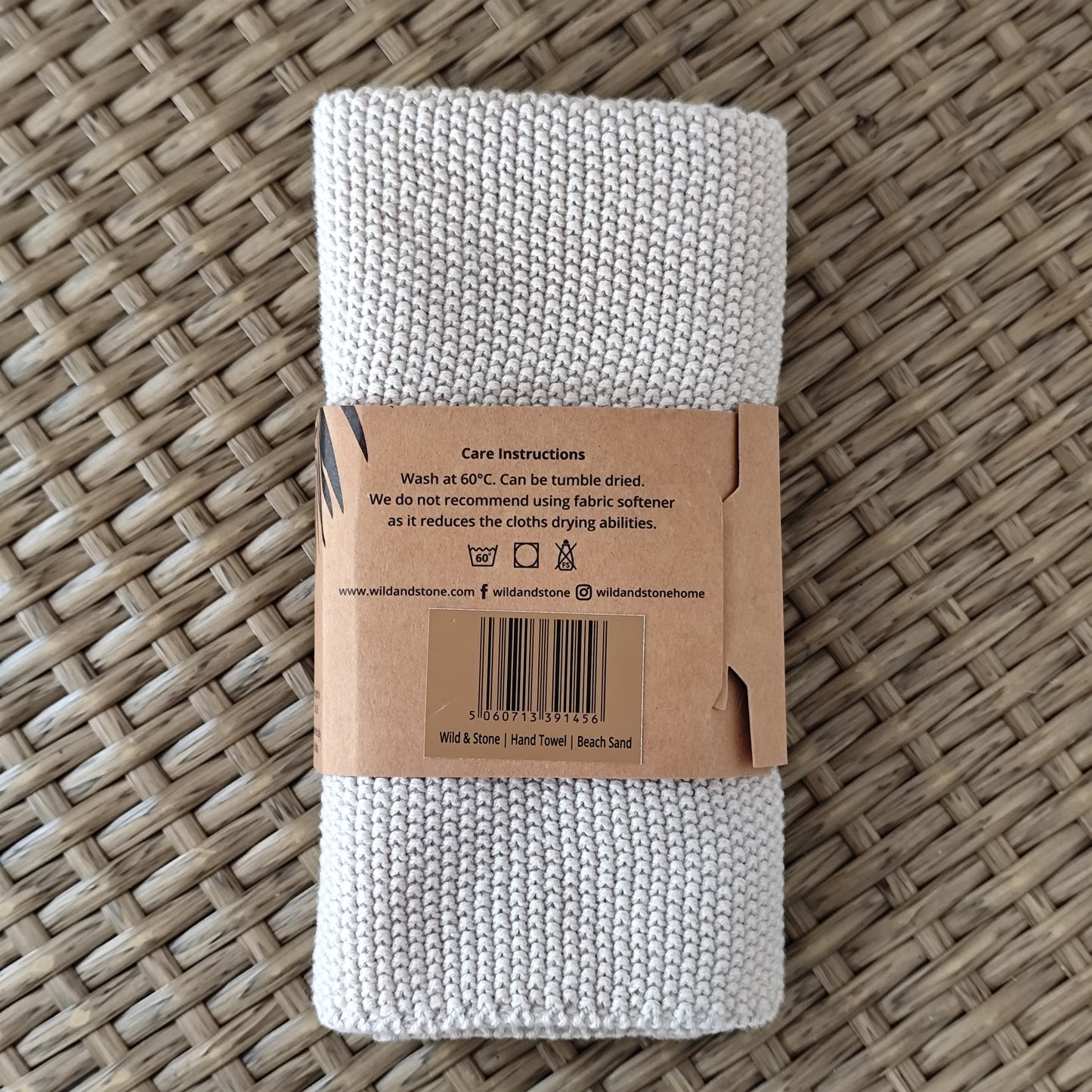 100% Organic Cotton Hand Towel - Ecru