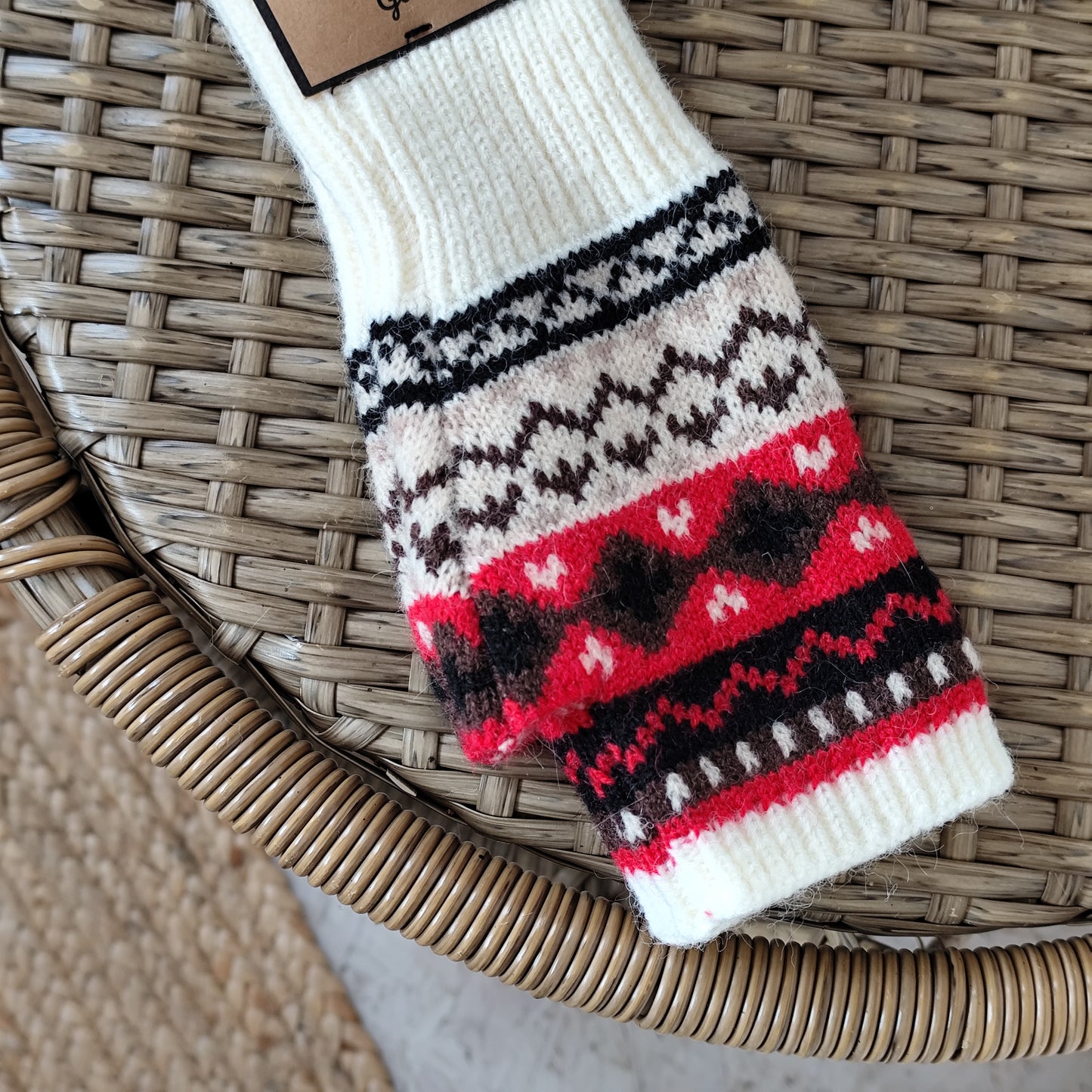 Jess & Lou - Nordic Red Fingerless Gloves