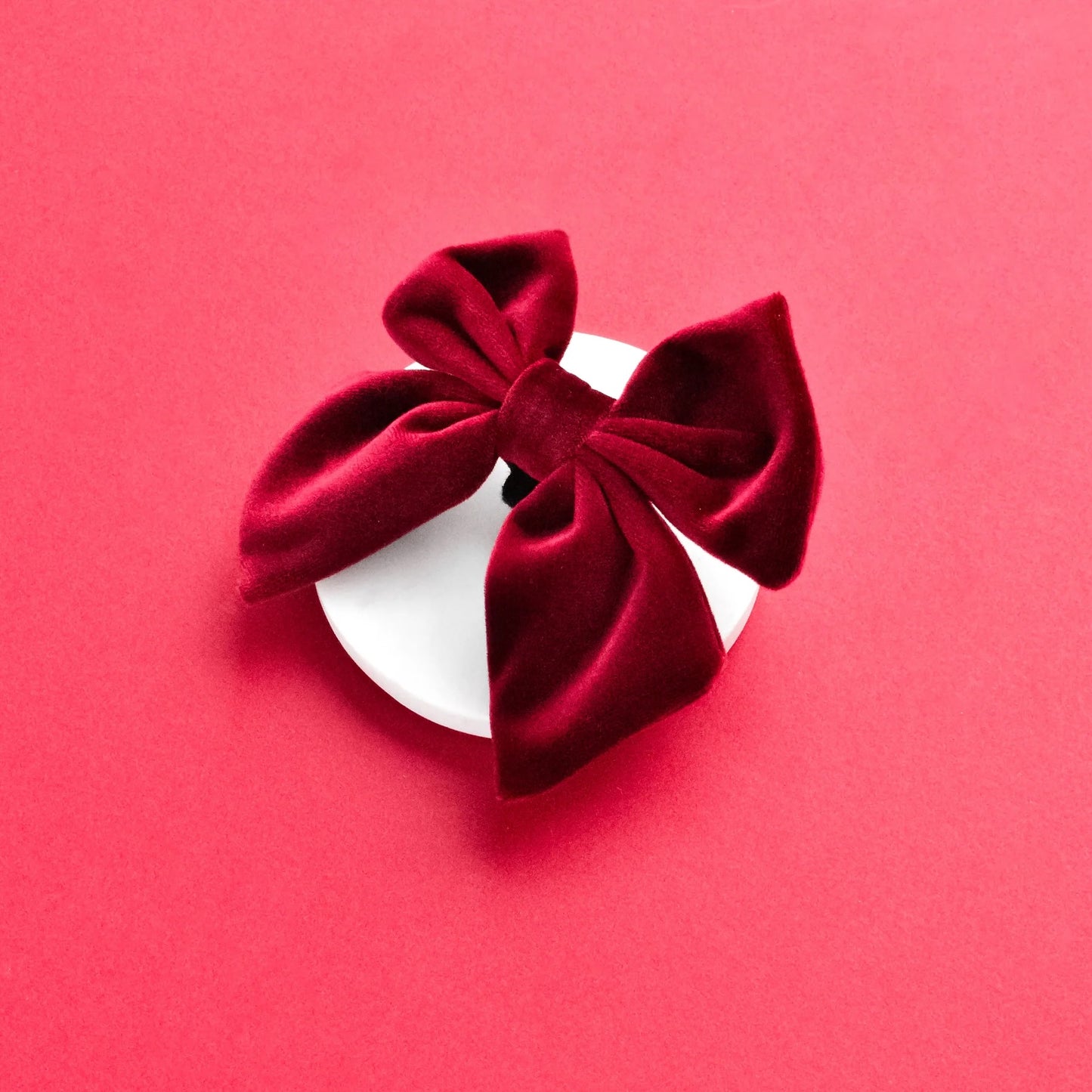 Luxe Velvet Bow Tie - Berry Red