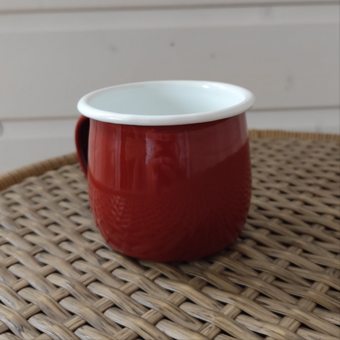 Enamel Belly Mug - 375ml - Deep Red