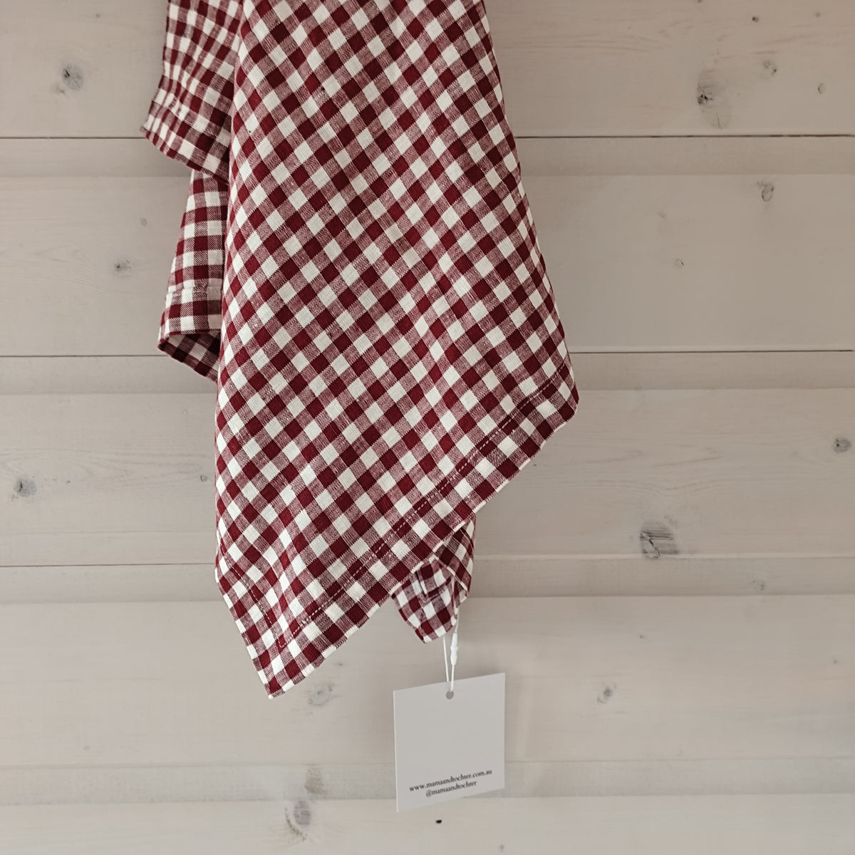 Mama and Tochter - Pure French Linen Tea Towel - Mulberry Gingham