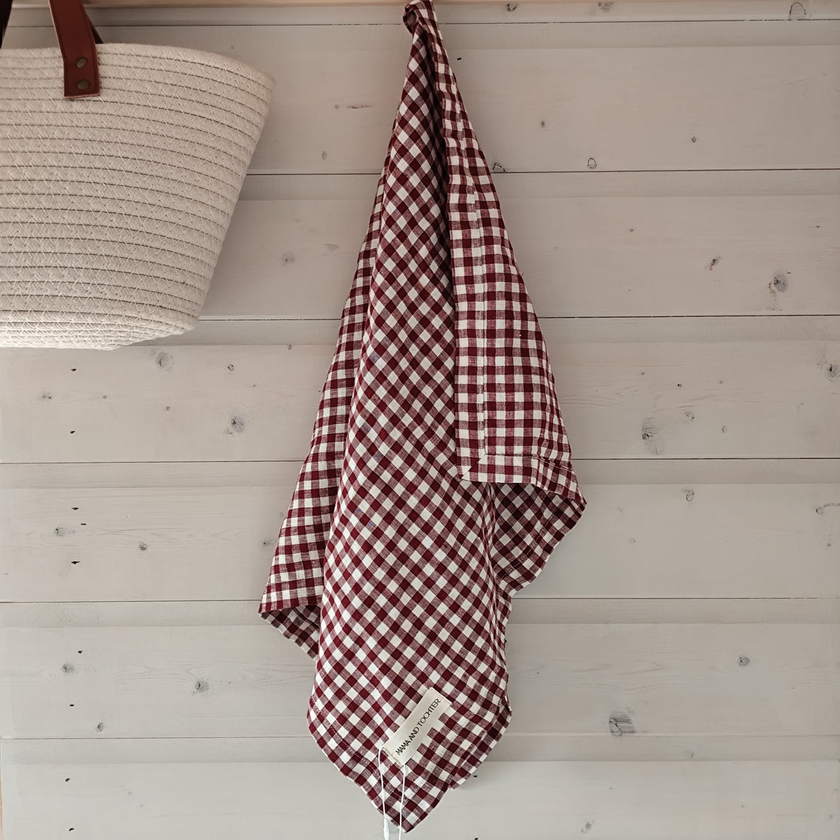 Mama and Tochter - Pure French Linen Tea Towel - Mulberry Gingham