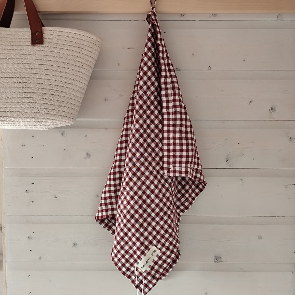 Mama and Tochter - Pure French Linen Tea Towel - Mulberry Gingham