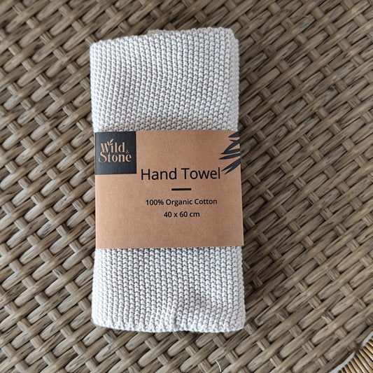 100% Organic Cotton Hand Towel - Ecru