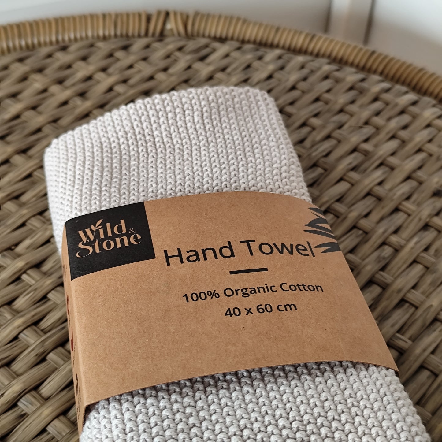 100% Organic Cotton Hand Towel - Ecru