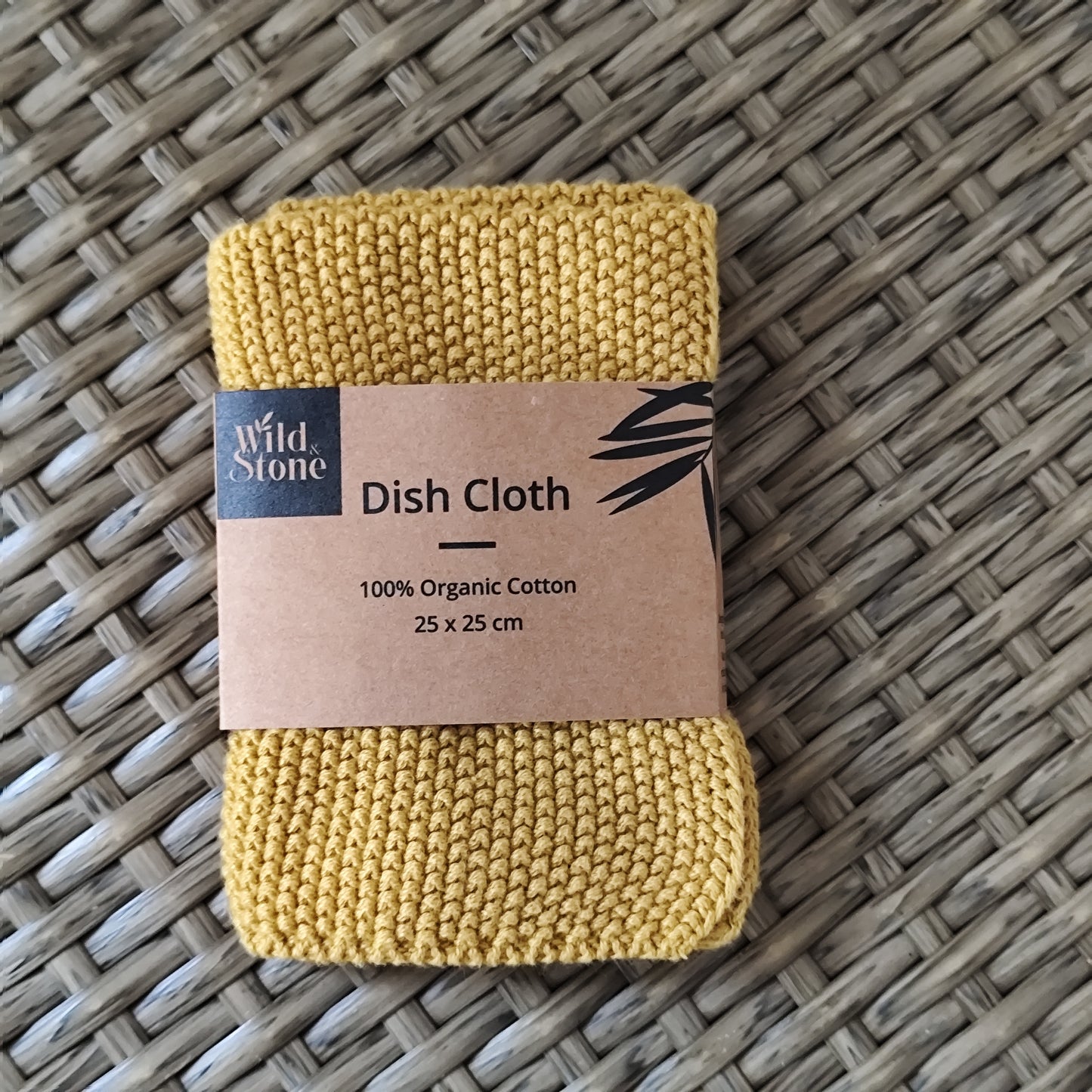 100% Organic Cotton Dish Cloth - Yellow