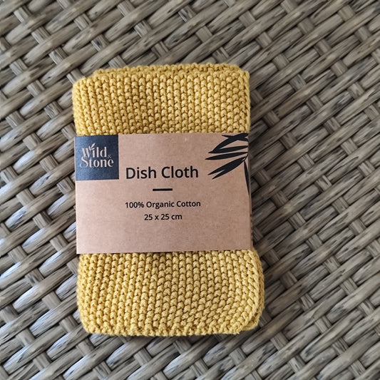 100% Organic Cotton Dish Cloth - Yellow