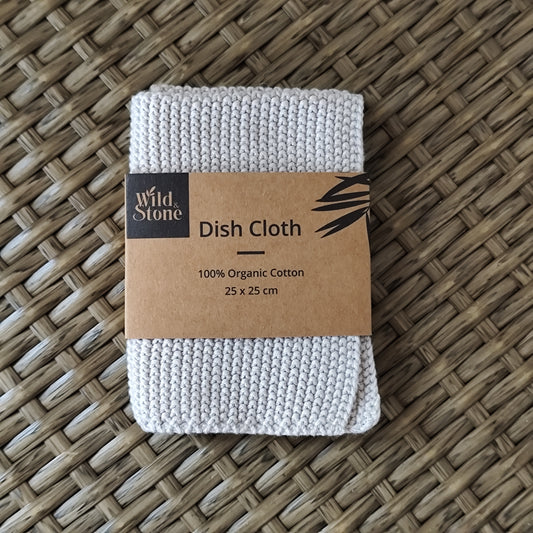100% Organic Cotton Dish Cloth- Beach Grey