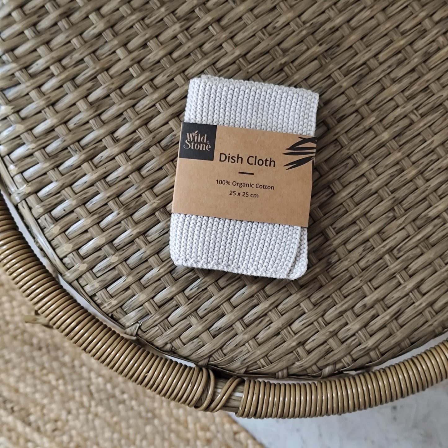 100% Organic Cotton Dish Cloth- Beach Grey