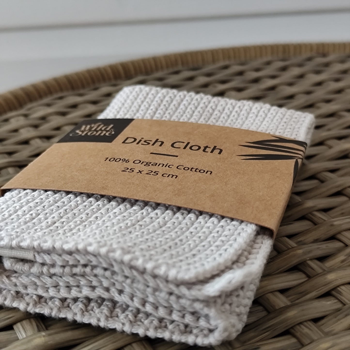 100% Organic Cotton Dish Cloth- Beach Grey