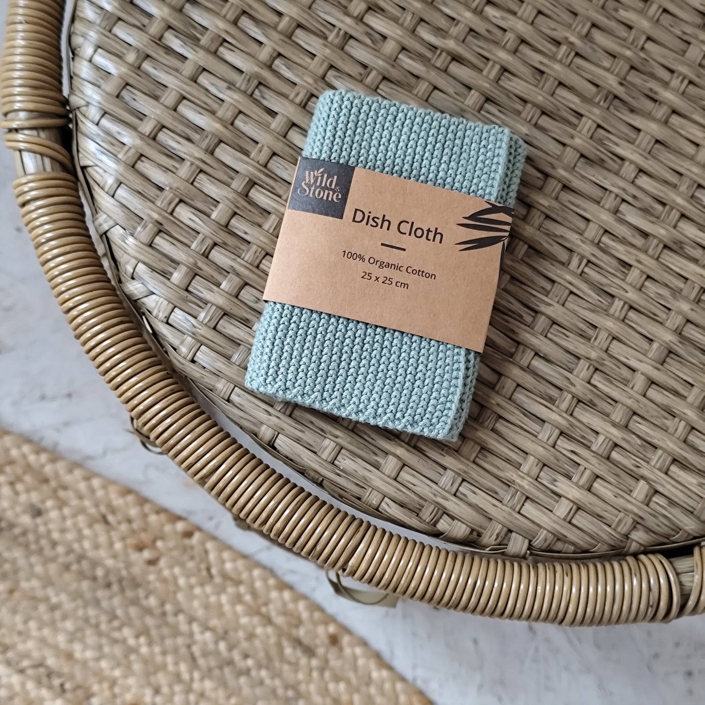 100% Organic Cotton Dish Cloth - Seaside Green