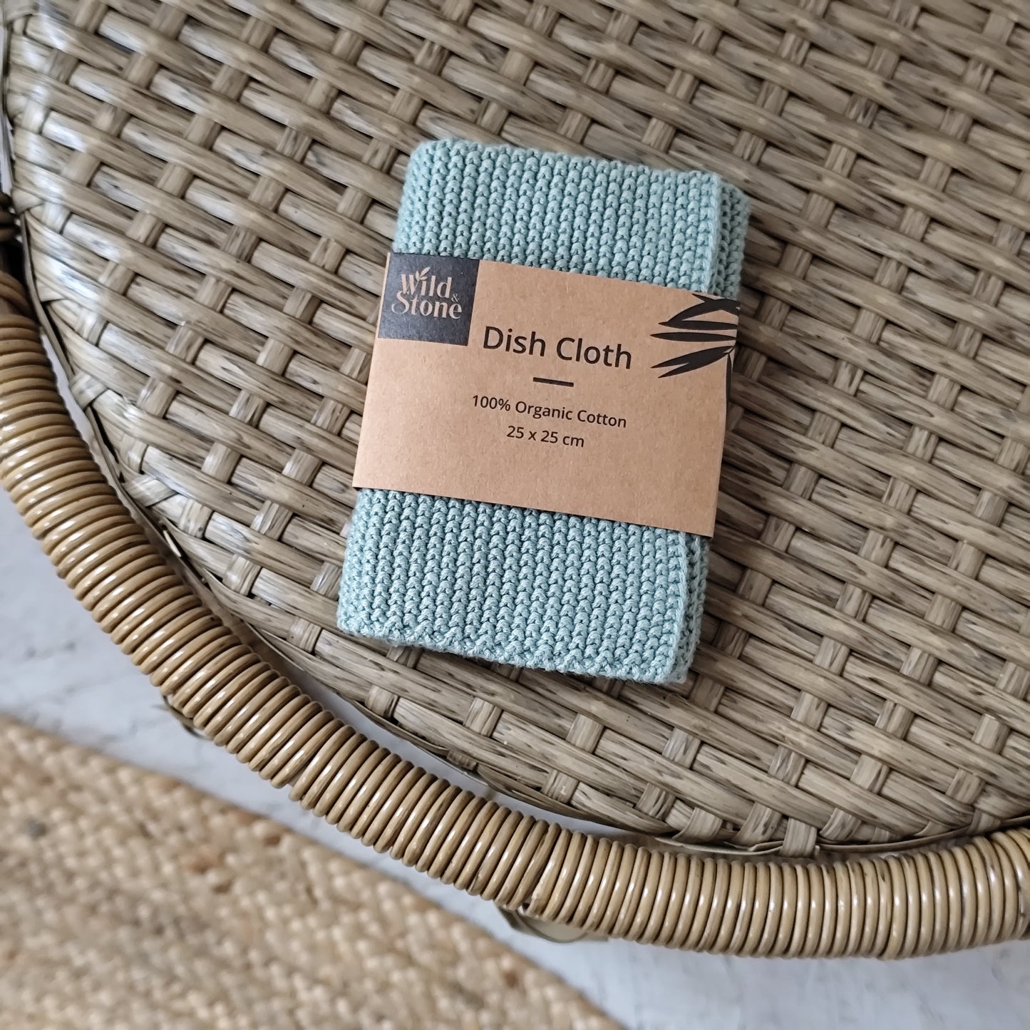 100% Organic Cotton Dish Cloth - Seaside Green