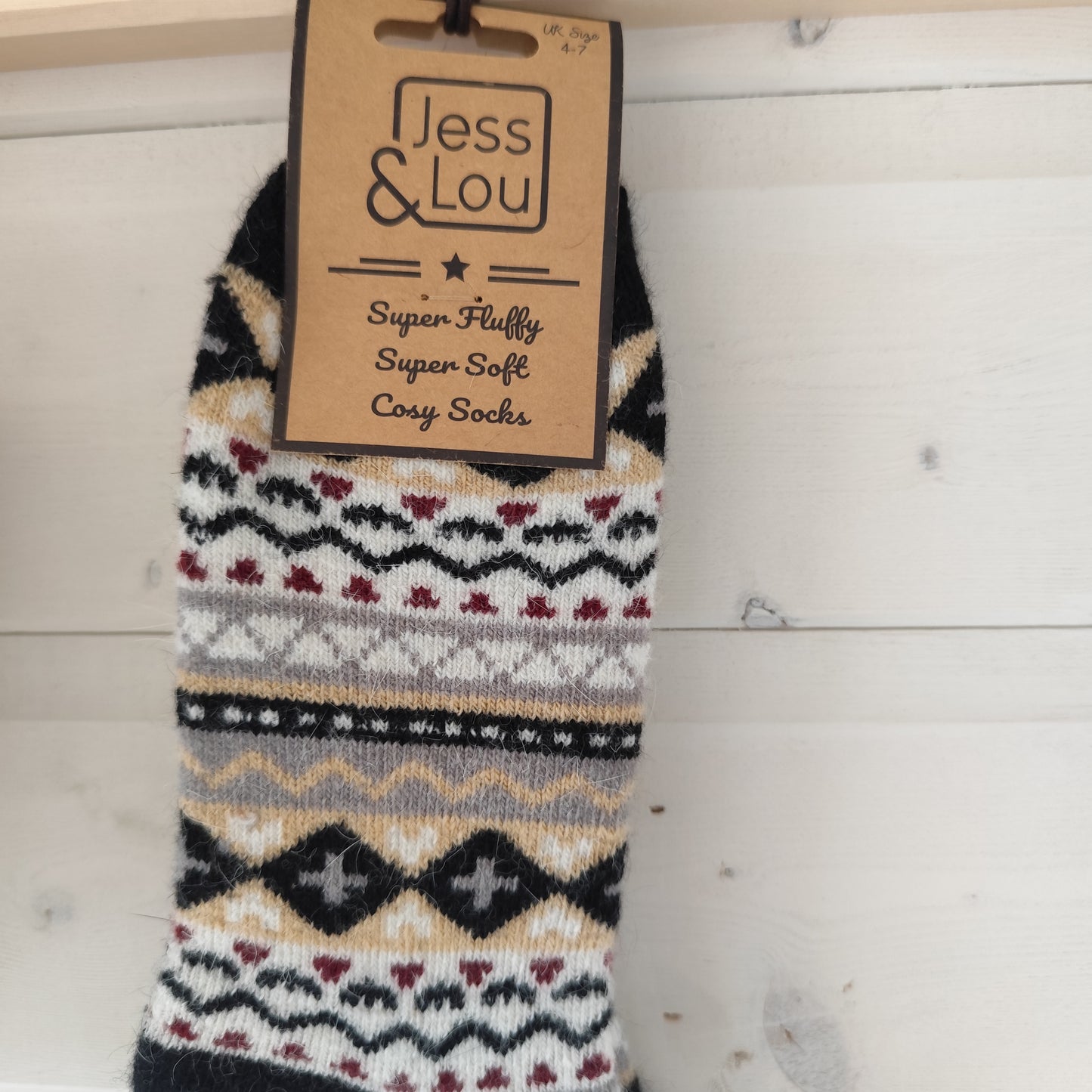 Jess & Lou - Super Soft, Cosy Socks - Nordic Black & Beige