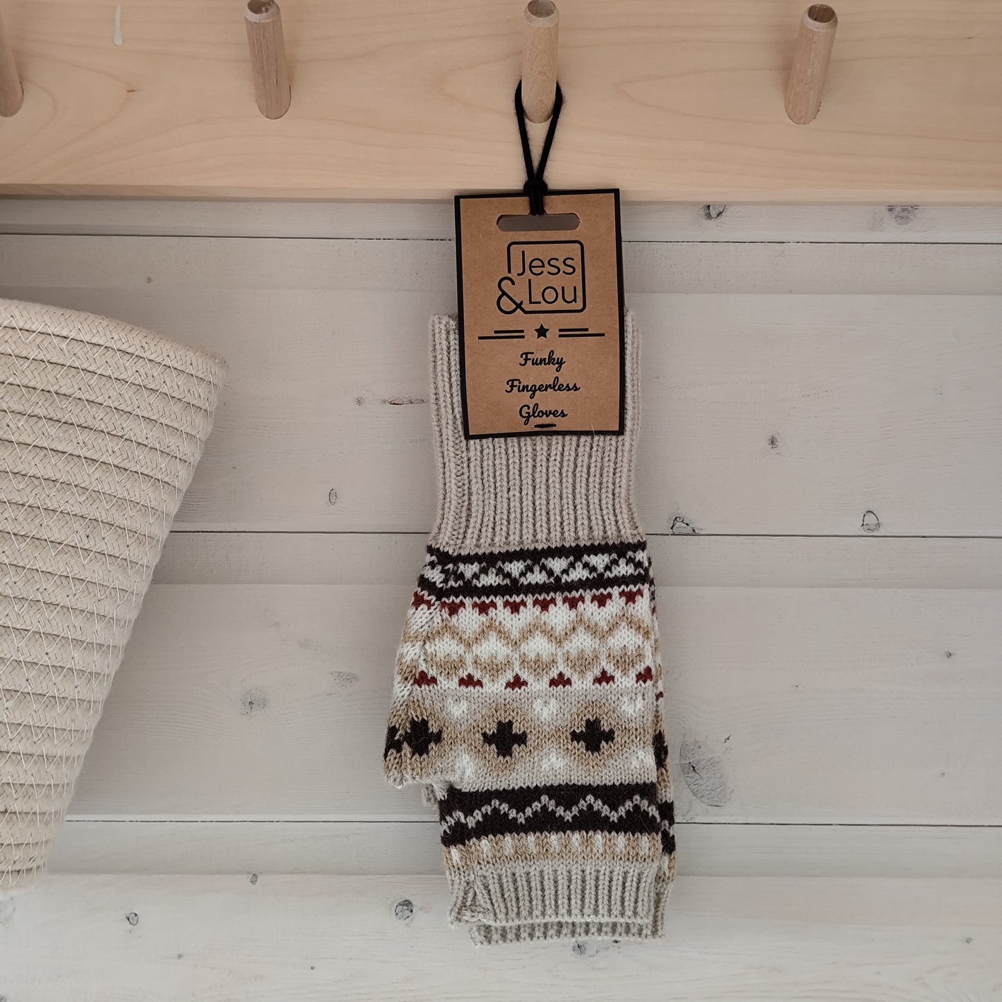Jess & Lou - Nordic Neutral Fingerless Gloves