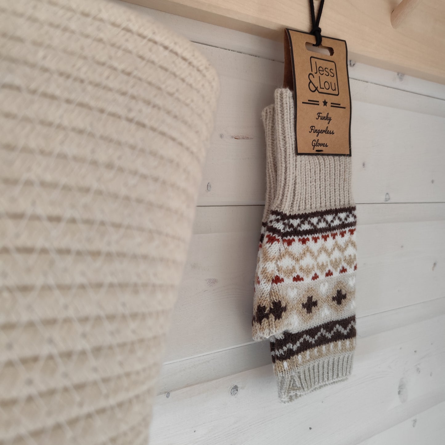 Jess & Lou - Nordic Neutral Fingerless Gloves