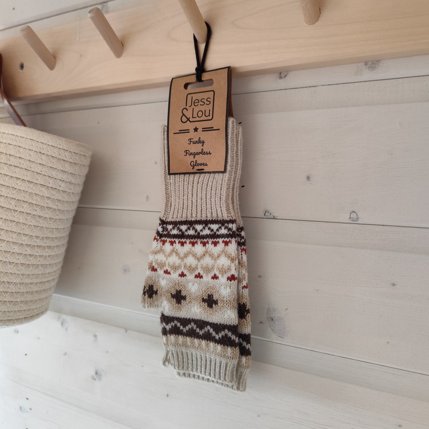 Jess & Lou - Nordic Neutral Fingerless Gloves