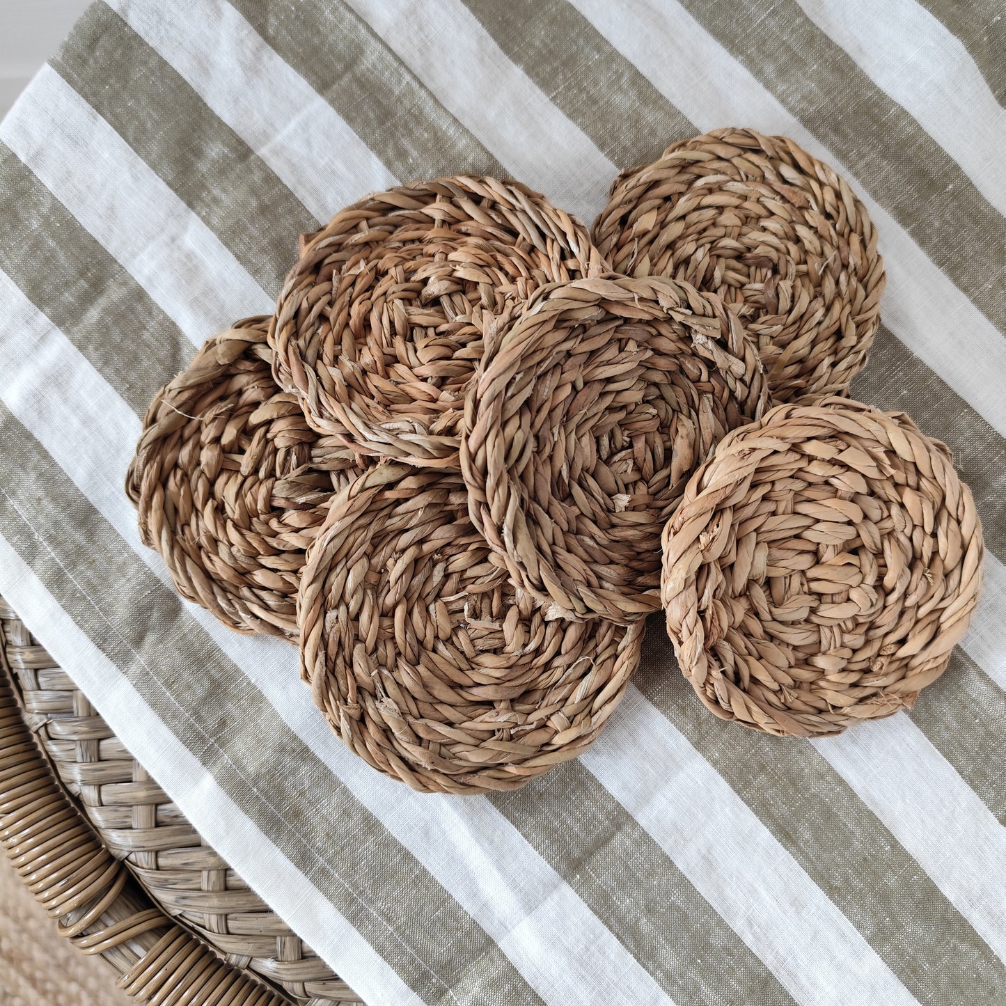 Set of 6 Natural Seagrass Coasters