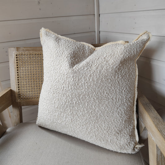 Sofia Cream Bouclé Cushion Cover - 53 x 53 CM