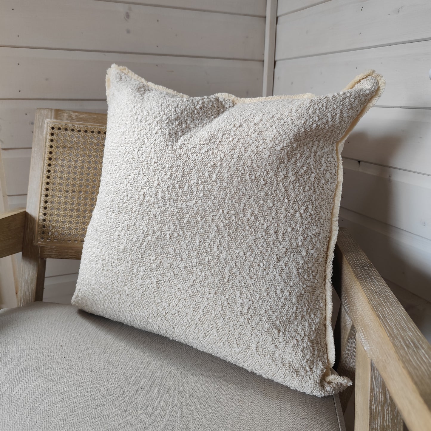 Sofia Cream Bouclé Cushion Cover - 53 x 53 CM