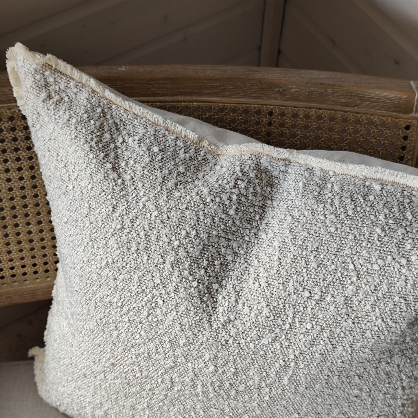 Sofia Cream Bouclé Cushion Cover - 53 x 53 CM
