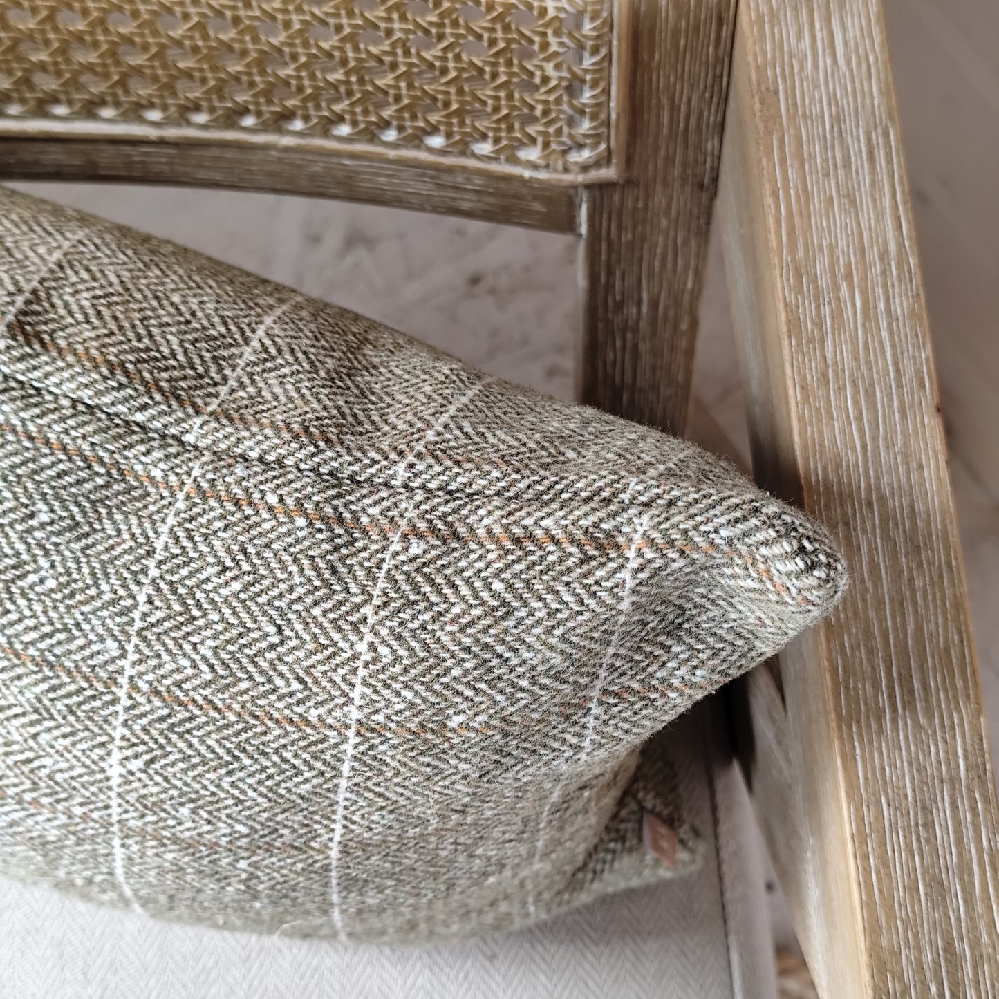 Olive Wool Blend Cushion Cover - 50 x 30 cm