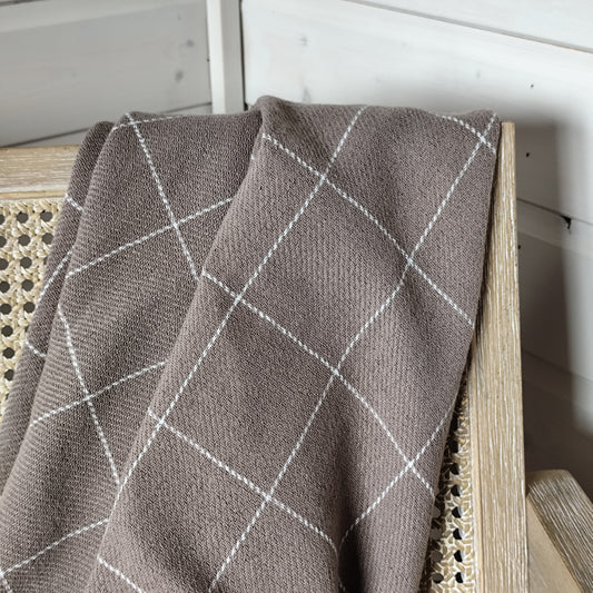 Brown Check Throw 170 X 120 CM