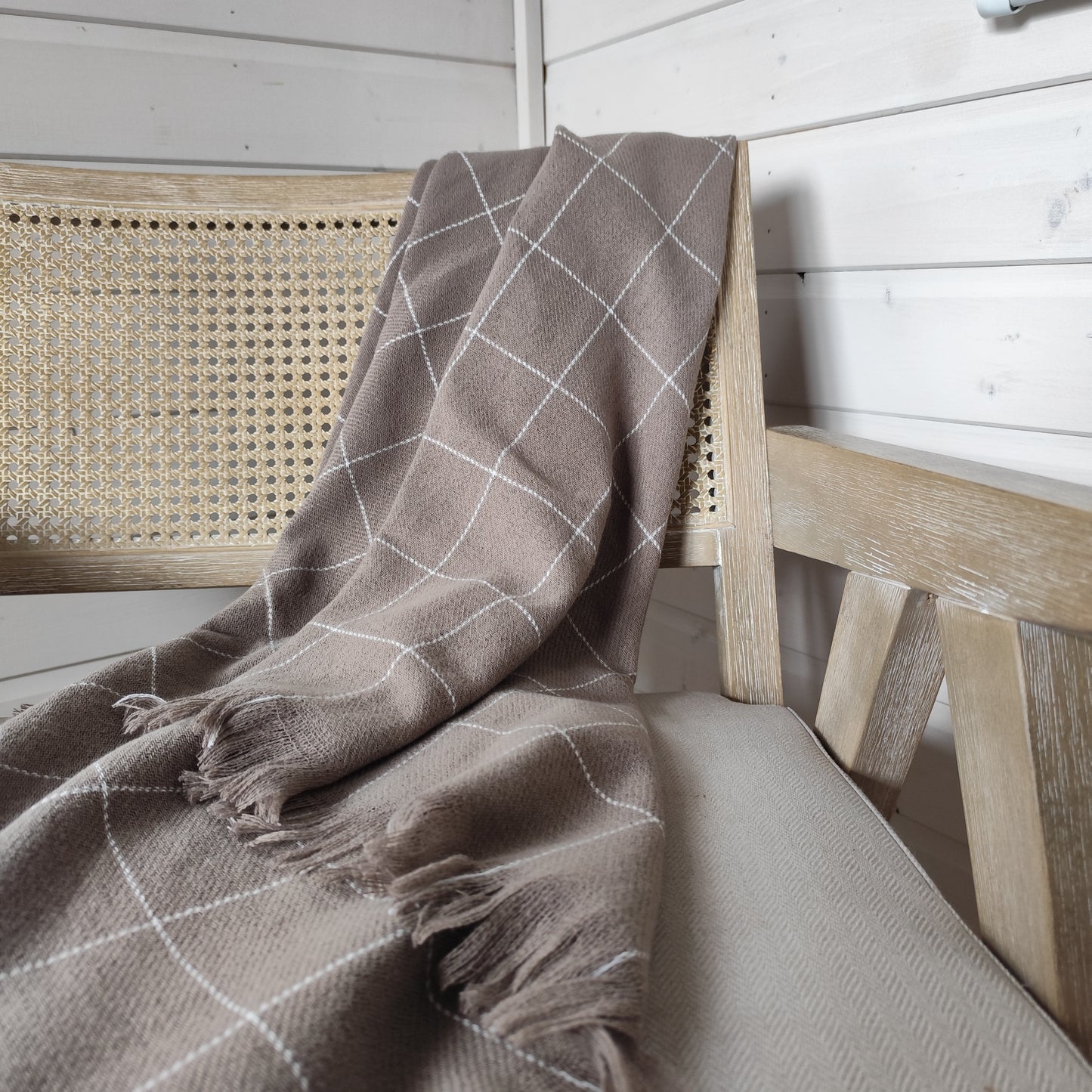 Brown Check Throw 170 X 120 CM