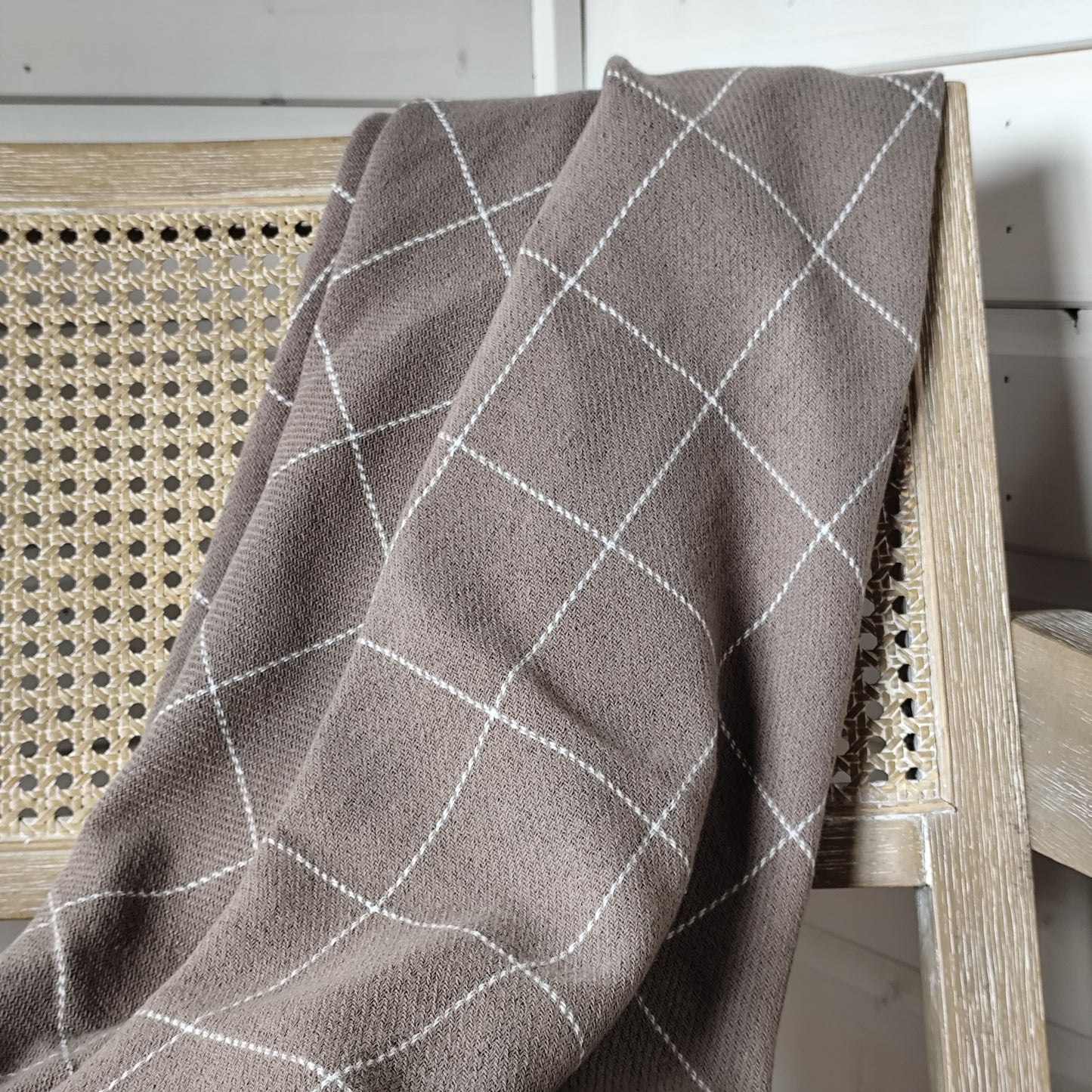 Brown Check Throw 170 X 120 CM