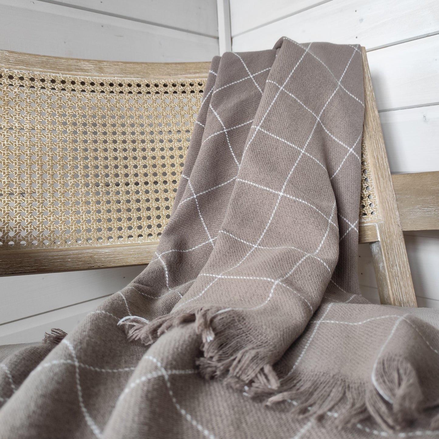 Brown Check Throw 170 X 120 CM