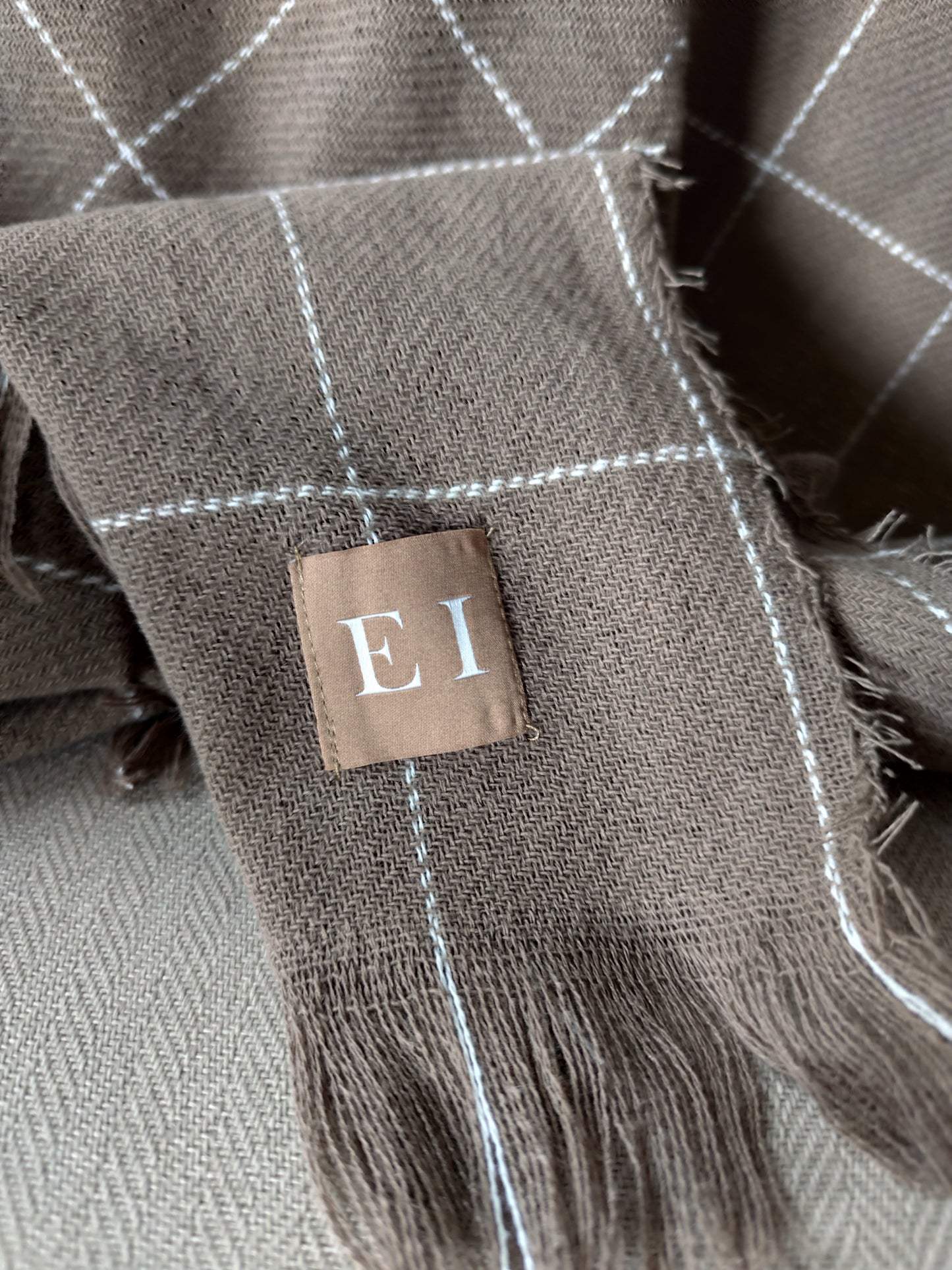 Brown Check Throw 170 X 120 CM