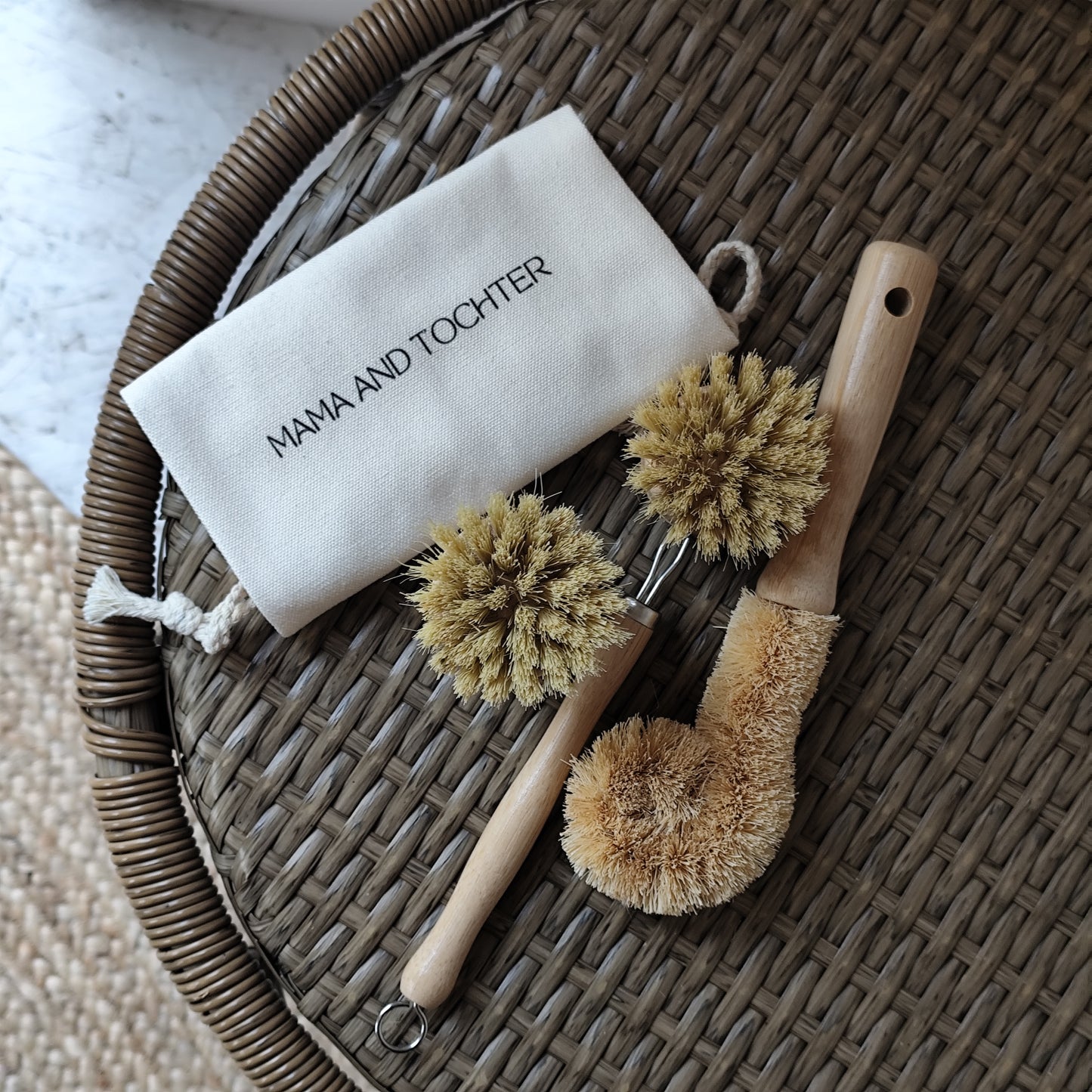 Mama and Tochter - Set of 3 Wooden Kitchen Brushes
