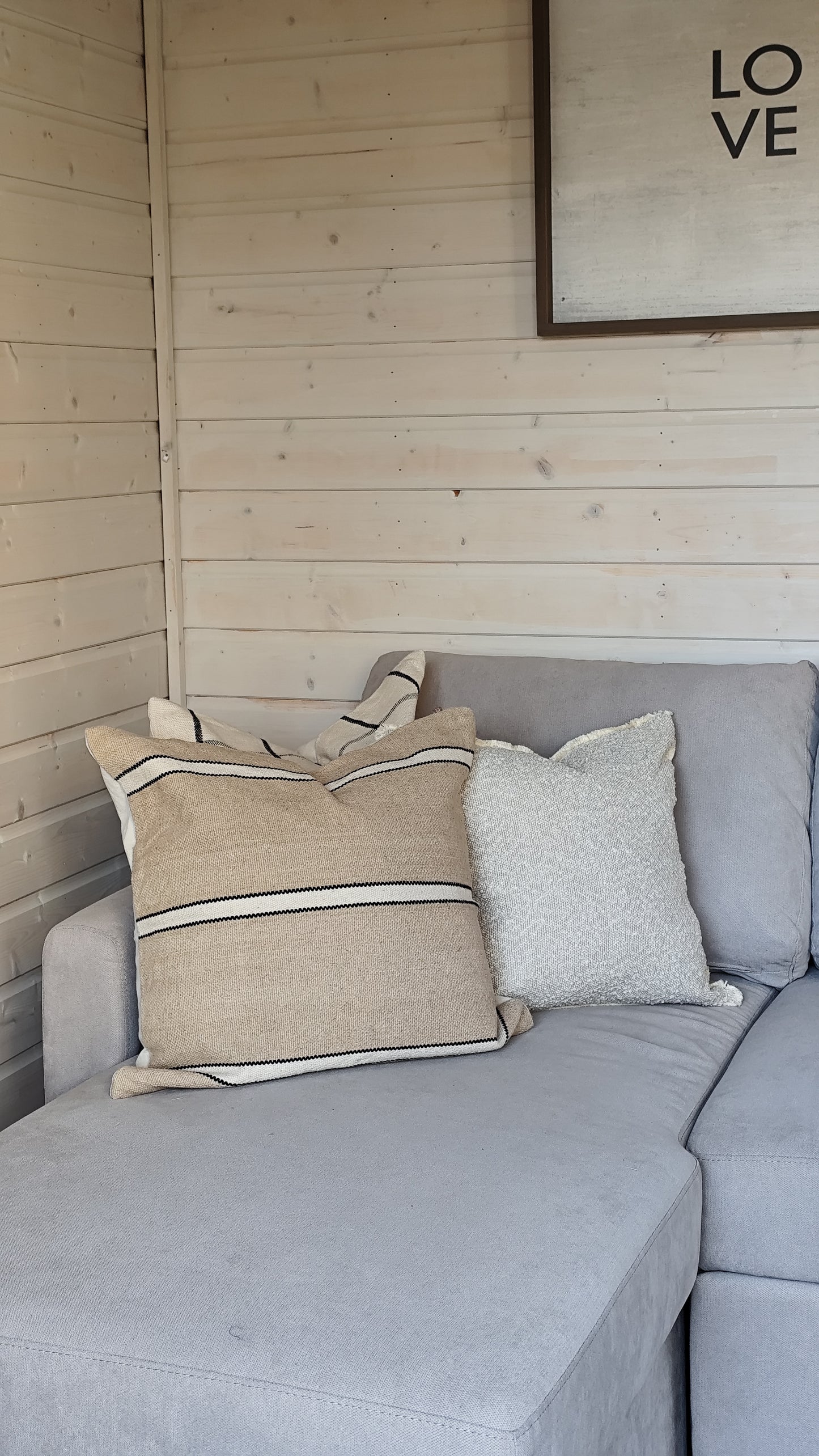 India Luxe Cotton Cushion Cover – Beige, Cream & Black