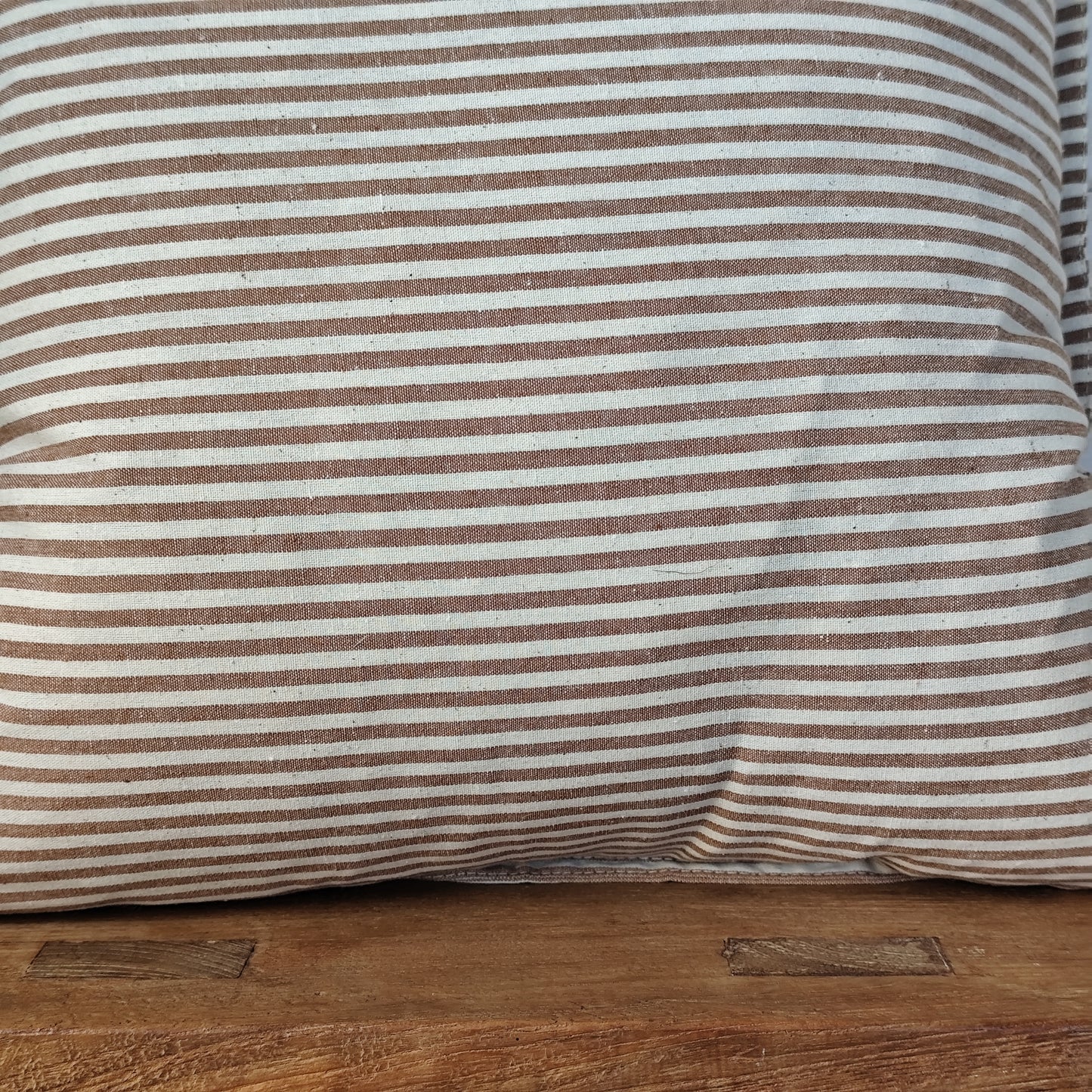 Darcy Cotton Cushion Cover – Thin Brown Stripe