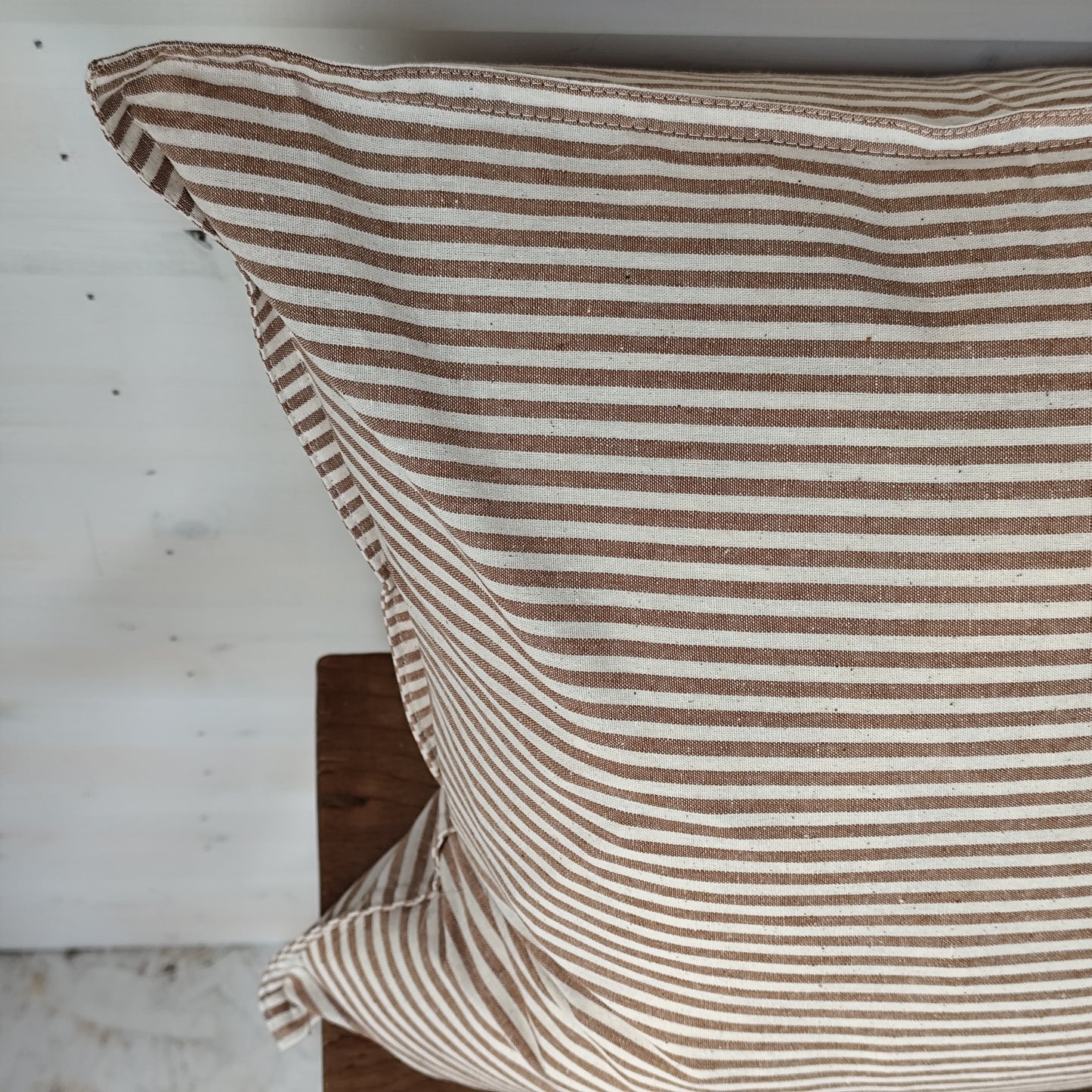 Darcy Cotton Cushion Cover – Thin Brown Stripe