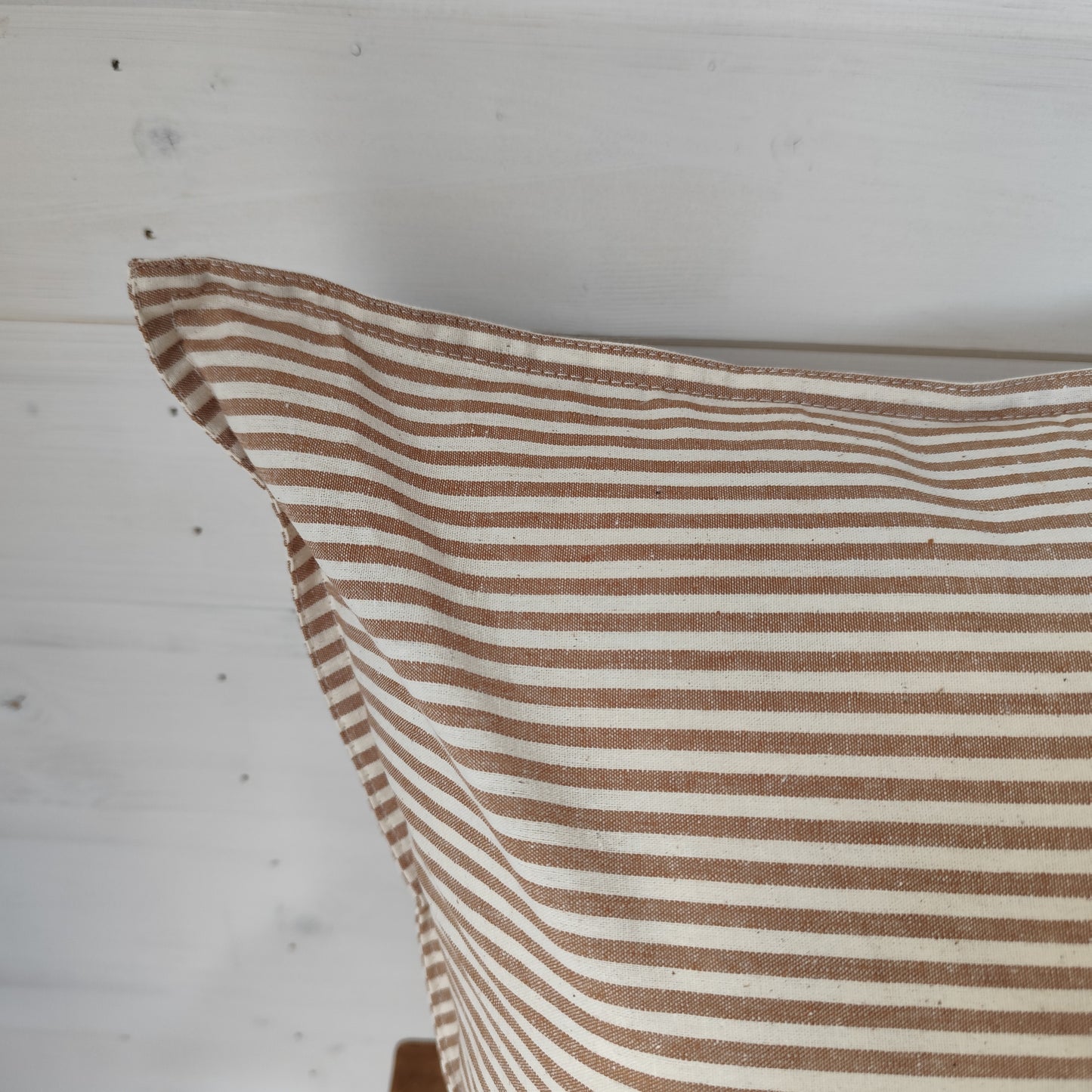 Darcy Cotton Cushion Cover – Thin Brown Stripe