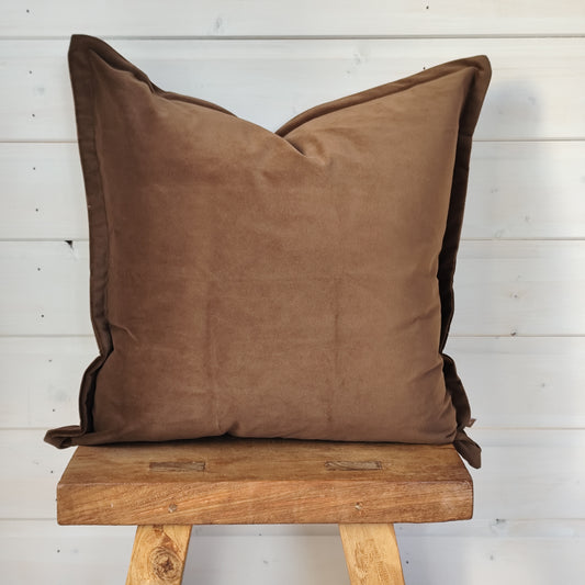 Emma Velvet Cushion Cover 45 X 45 - Dark Chocolate Brown