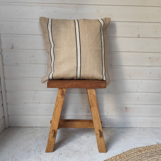 India Luxe Cotton Cushion Cover – Beige, Cream & Black