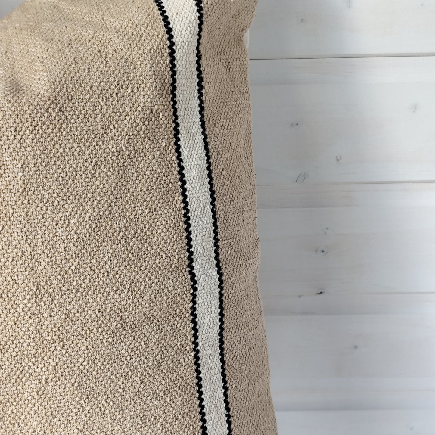 India Luxe Cotton Cushion Cover – Beige, Cream & Black