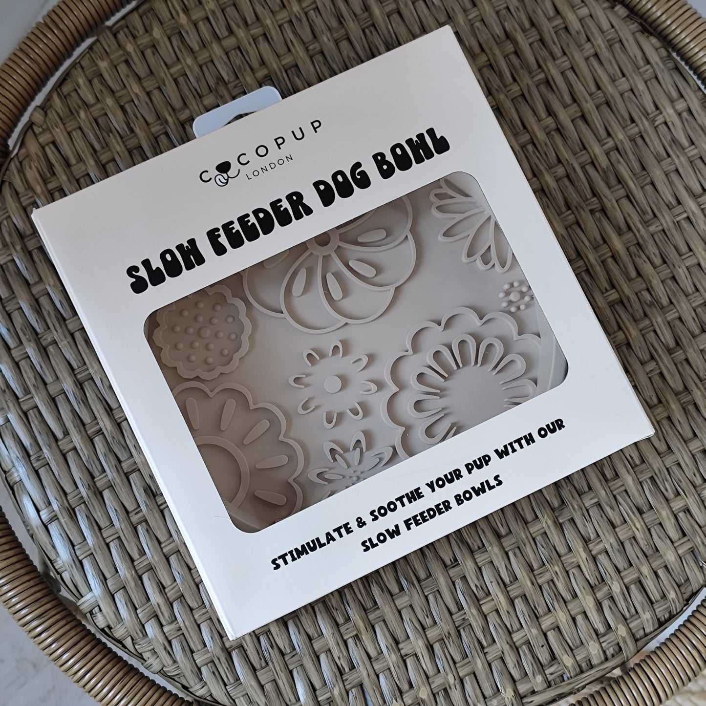 Silicone Slow Feed Dog Bowl - Dinopaws & Flowers