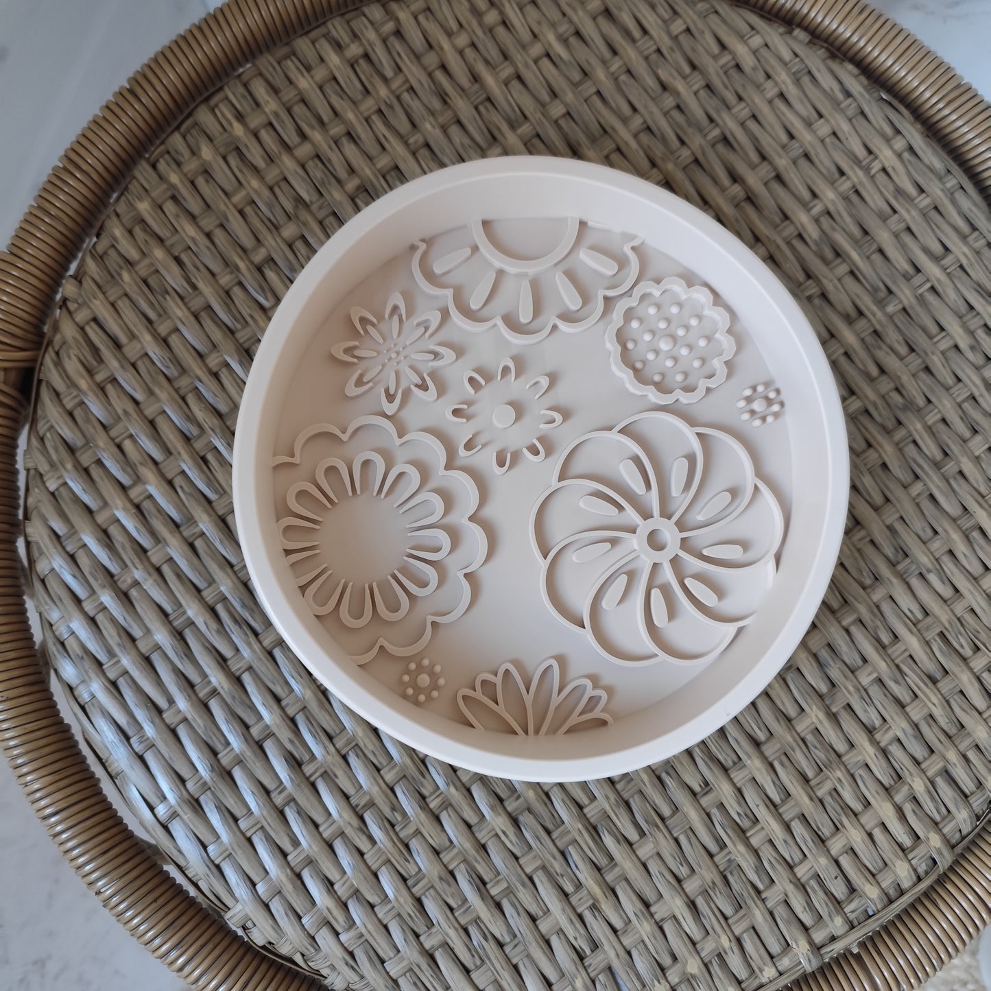 Silicone Slow Feed Dog Bowl - Dinopaws & Flowers