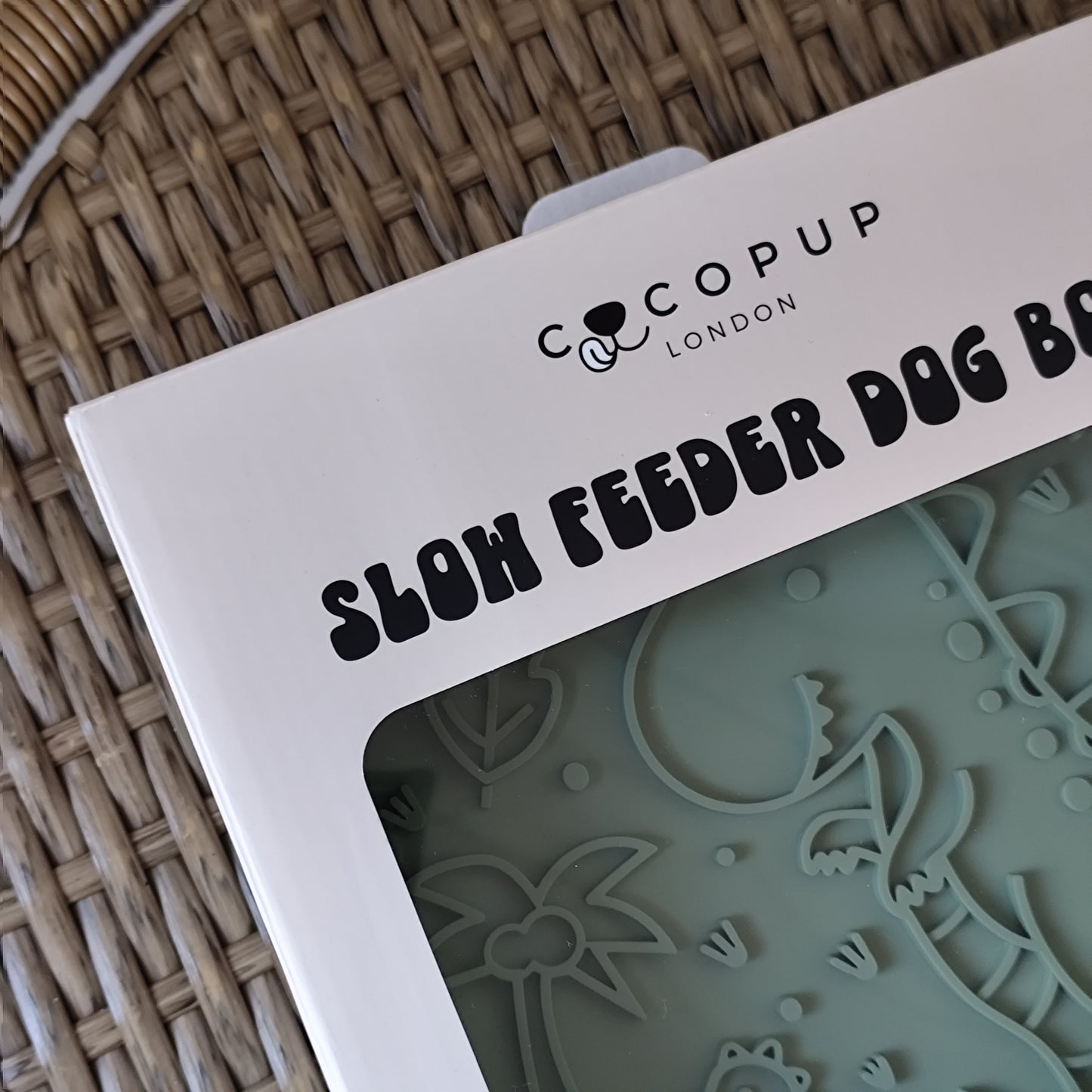 Silicone Slow Feed Dog Bowl - Dinopaws & Flowers