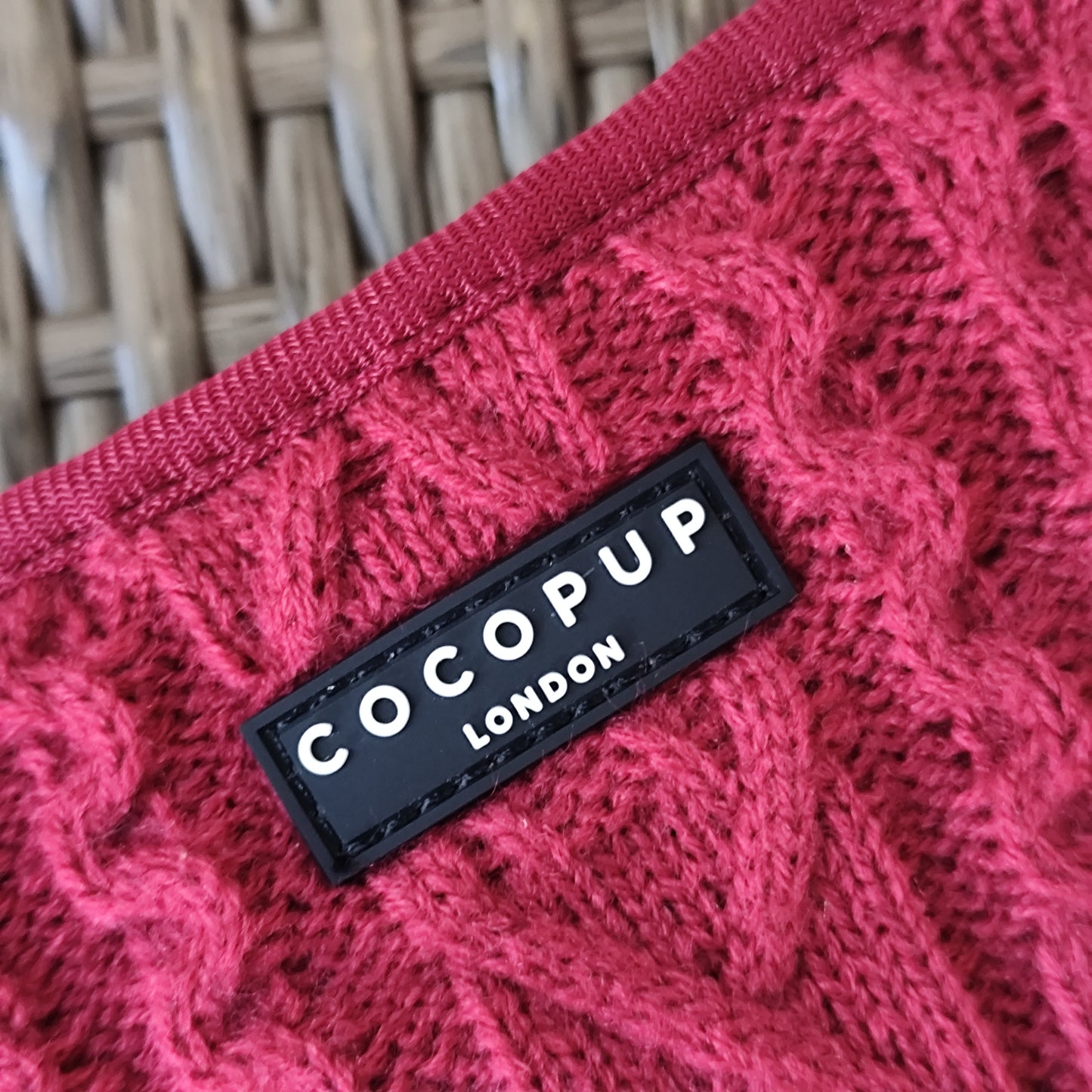 Cable Knit Adjustable Neck Harness - Mulled Pup Wine