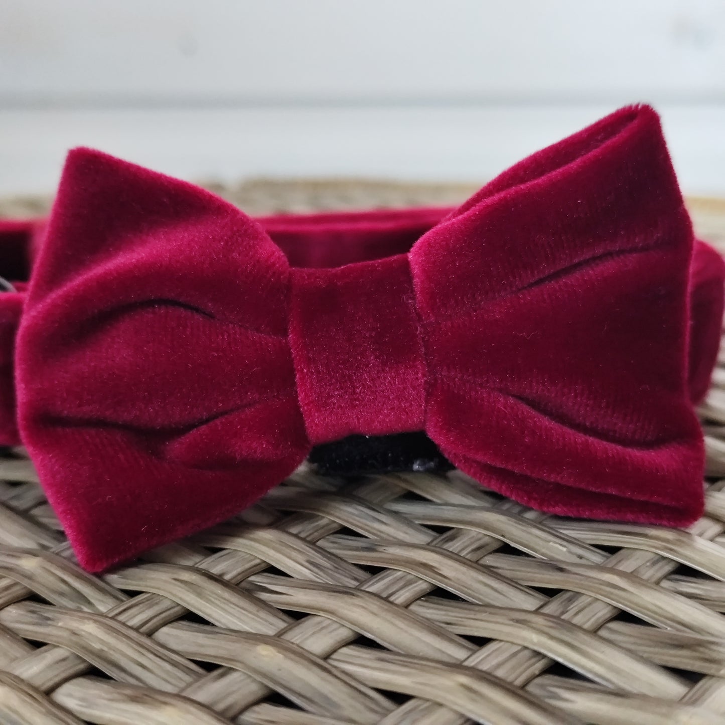 Luxe Velvet Collar - Berry Red