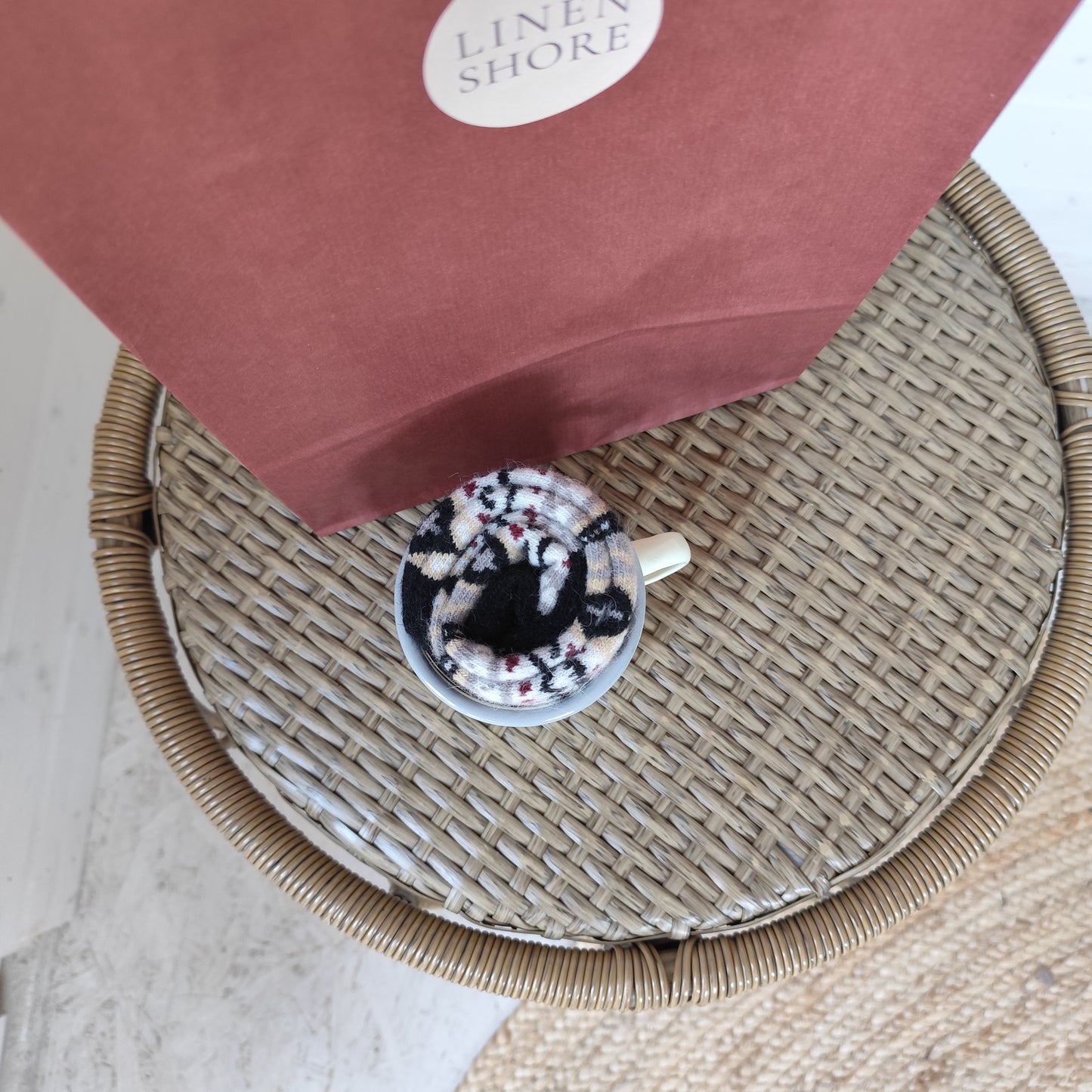 Sockacino - Cream Mug | Cosy Black & Cream Nordic Socks