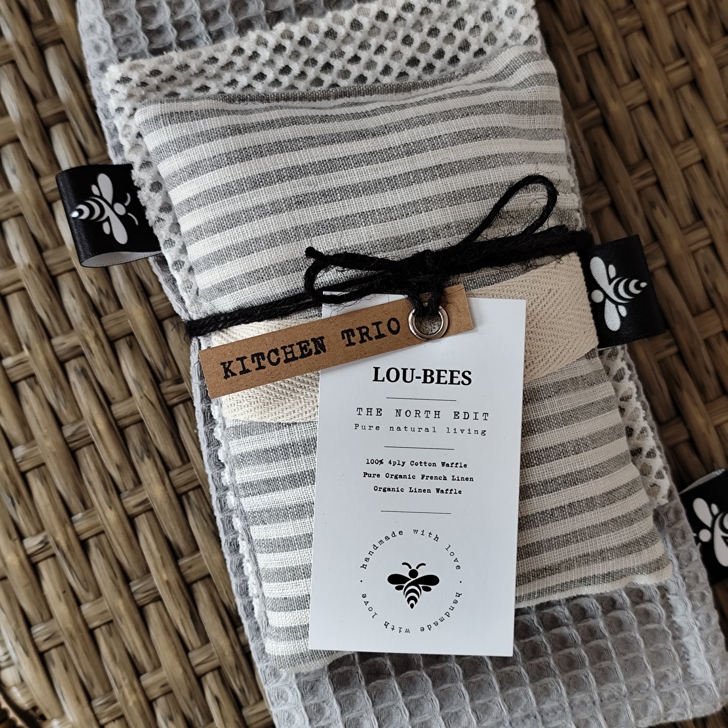 Eco Kitchen Trio Pack - Striped Linen