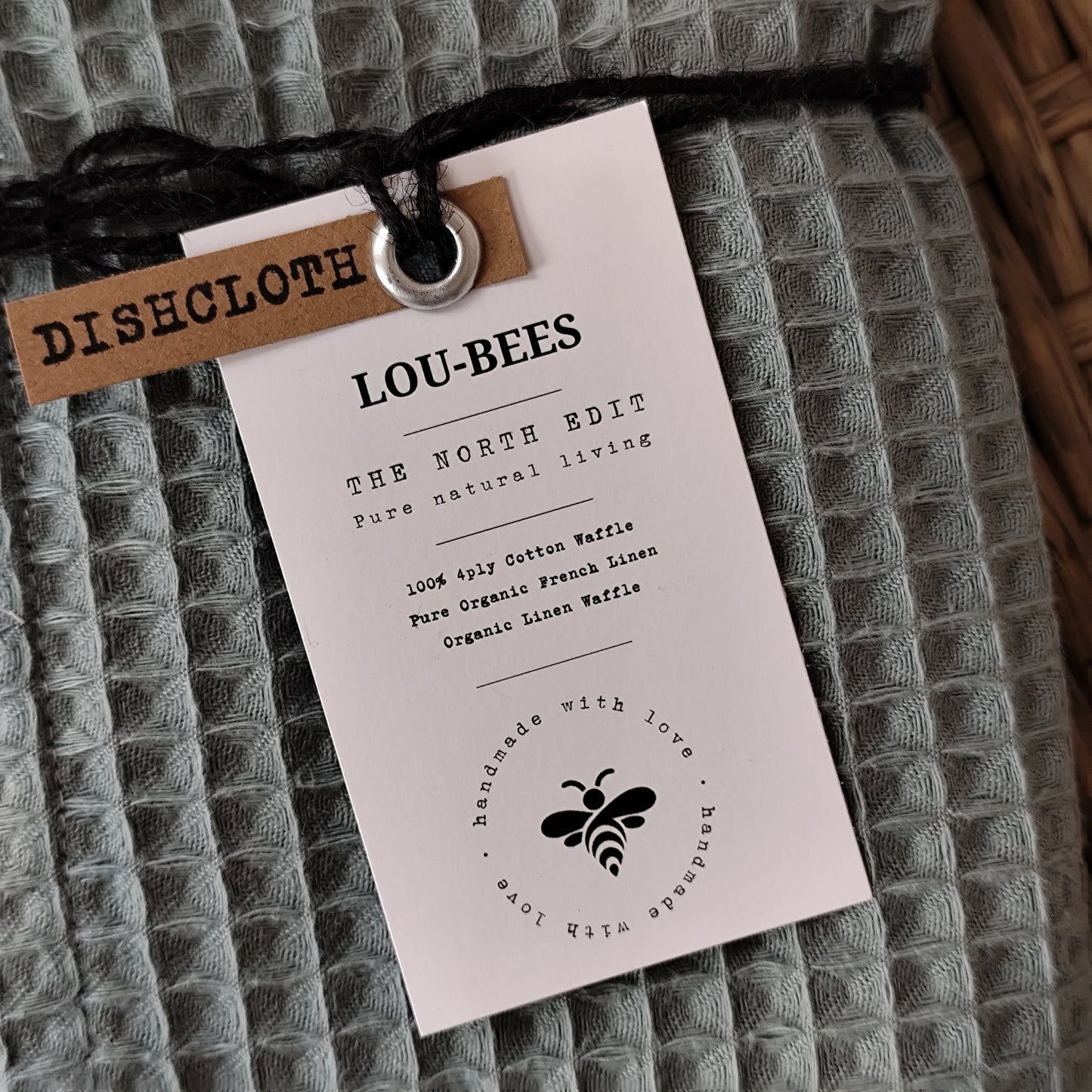 Extra-Strong Organic Waffle Dishcloth in Sage