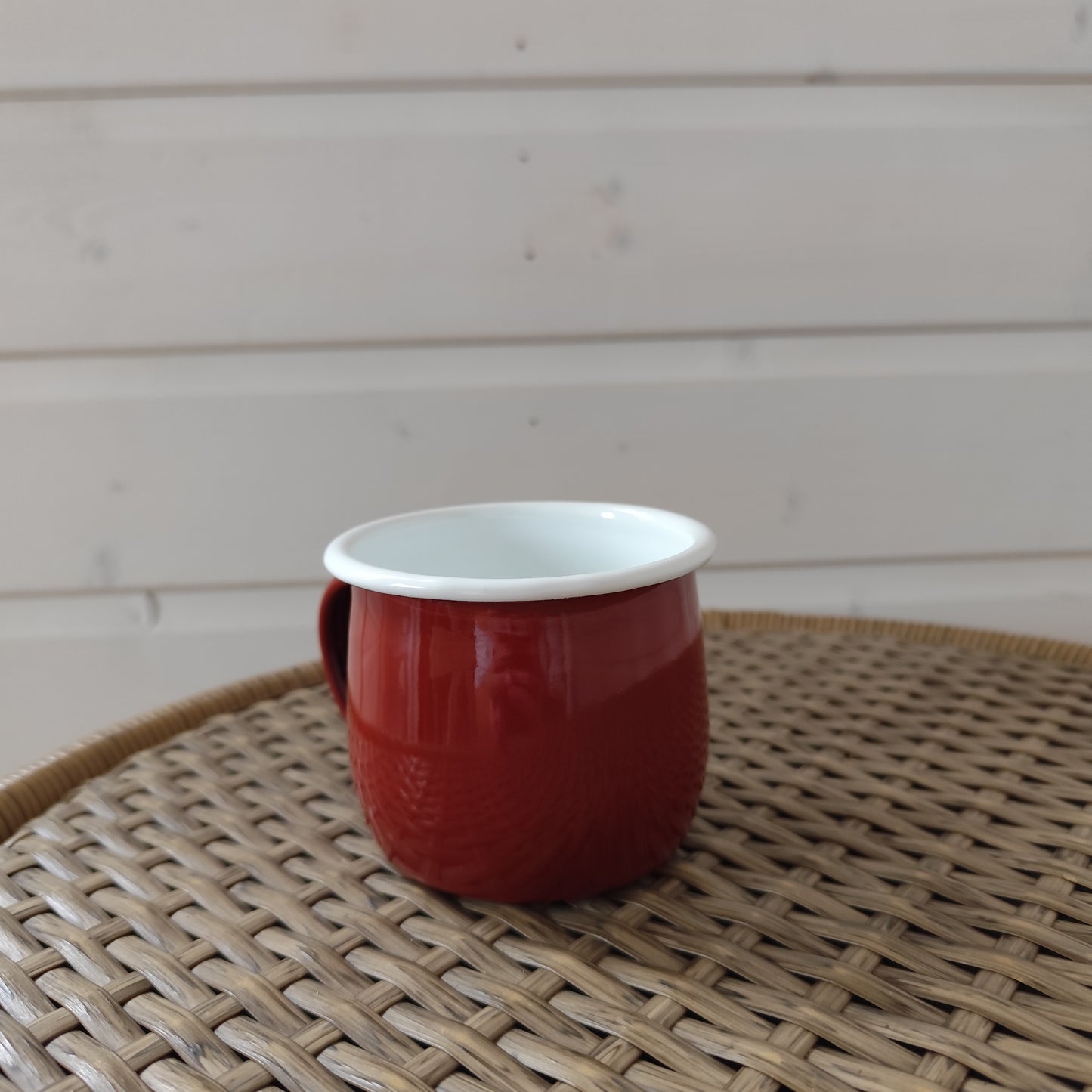 Enamel Belly Mug - 375ml - Deep Red
