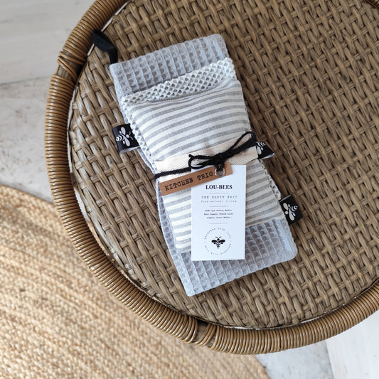 Eco Kitchen Trio Pack - Striped Linen