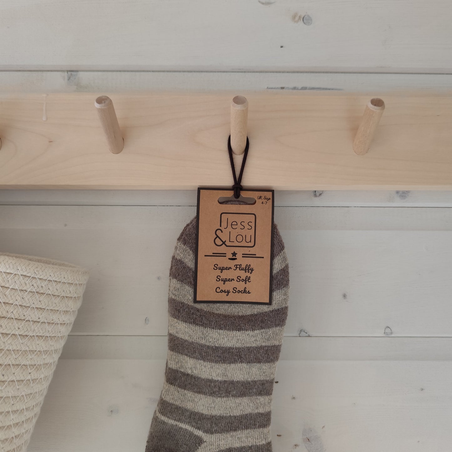 Jess & Lou - Super Soft, Cosy Socks - Brown Stripes