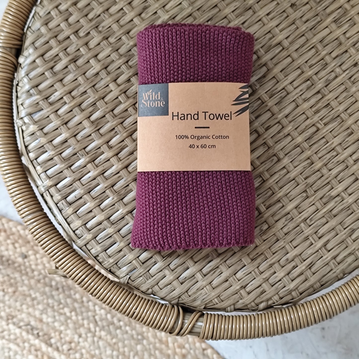 100% Organic Cotton Hand Towel - Deep Purple